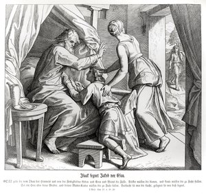 イサクはエサウの代わりにヤコブを祝福する（創世記 作： Julius Schnorr von Carolsfeld