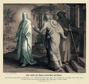イエスが二人の弟子に現れる（ルカ福音書 作： Julius Schnorr von Carolsfeld
