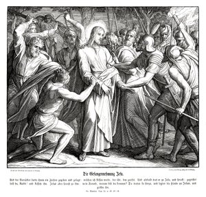 イエスの裏切り、マタイの福音書 作： Julius Schnorr von Carolsfeld