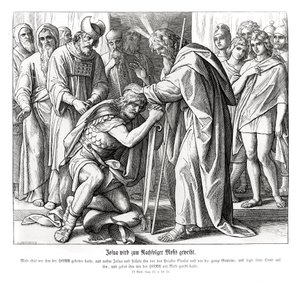 ヨシュアがモーセの後継者に任命される（民数記 作： Julius Schnorr von Carolsfeld