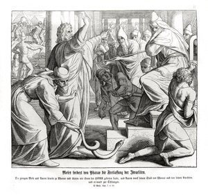 モーセはイスラエル人の解放を要求する（出エジプト記 作： Julius Schnorr von Carolsfeld