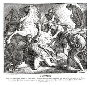 ダマスカスへの道を行くサウロ、使徒言行録 作： Julius Schnorr von Carolsfeld