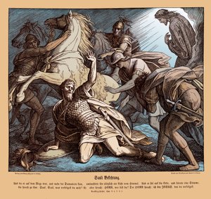 ダマスカスへの道を行くサウロ、使徒言行録 作： Julius Schnorr von Carolsfeld