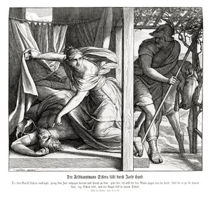 シセラがヤエルに殺される（士師記 作： Julius Schnorr von Carolsfeld