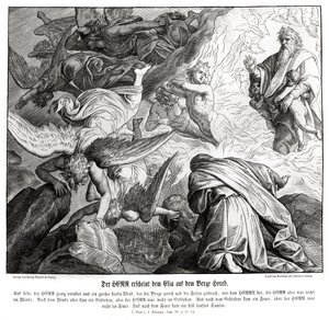 ホレブ山で主がエリヤに現れる 作： Julius Schnorr von Carolsfeld