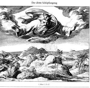 1852-1860年のBildernのDie Bibelからの作成の3日目 作： Julius Schnorr von Carolsfeld