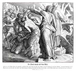 コラの処罰（民数記 作： Julius Schnorr von Carolsfeld