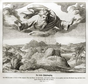 天地創造の第3日、創世記 作： Julius Schnorr von Carolsfeld