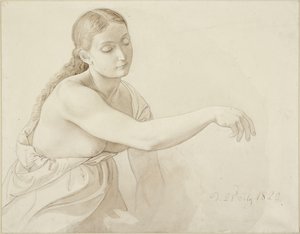 ほどいた髪の女性半身像 作： ジュリアス・シュノール・フォン・キャロルスフェルド
