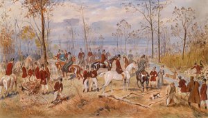 狩り。 Julius von Blaas (1845-1922) の作品、紙に水彩、1890 年頃。 オーストリアの芸術