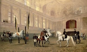 ジョセフスプラッツ、ホーフライシュチュレでの朝の運動、1890年 作： Julius von Blaas  