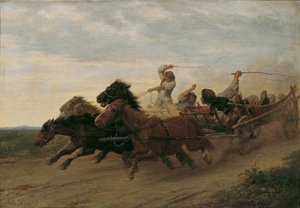 酔ったスロバキア農民の人種 作： Julius von Blaas d. Ä.