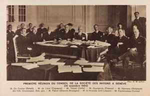 アルバム " ジャック・ボジオ - 戦争キャンペーン 1917-1920 ": ジュネーブでの国際連盟理事会の開催 作： Jullien F. H.