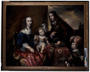 ジョン・ハッチンソン大佐とその家族とされる家族の肖像画 作： Jürgen Ovens