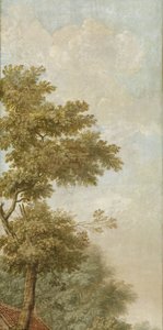 オランダの風景を描いた 3 つの壁掛け 壁紙の塗装 オランダの風景を描いた 3 枚の壁紙 オランダの風景を描いた 3 枚の壁紙 作： Jurriaan Andriessen (attributed to)