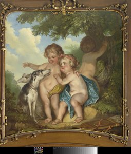 2 匹の犬と 3 人の子供 作： Jurriaan Andriessen