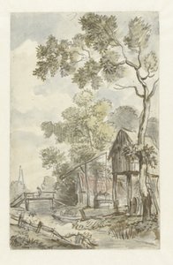 オランダの風景を描いた壁紙のデザイン