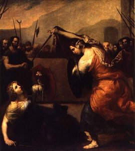 イザベラ・デ・カラッツィとディアブラ・デ・ペティネラの決闘 作： Jusepe de Ribera