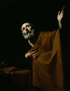 悔い改める聖ペテロ 作： Jusepe de (1591 1652) Ribera