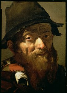 老人の頭、オニオンオイルを塗った老人の肖像画の詳細キャンバスにディテール91076
