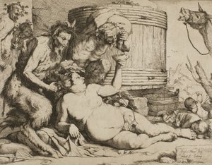 ワイン醸造所のシレノス 作： Jusepe de Ribera