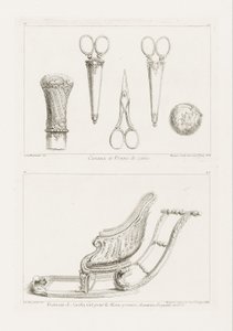 はさみと杖のノブのデザイン 作： Juste Aurèle Meissonnier