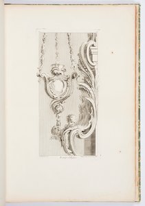 教会ランプ、プレート 83、Oeuvres de Juste-Aurèle Meissonnier (Juste-Aurèle Meissonnier の作品) から 作： Juste Aurèle Meissonnier