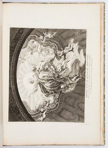 Oeuvres de Juste-Aurèle Meissonnier (Just-Aurèle Meissonnier の作品) の、パリのサン シュルピスの聖母礼拝堂の塗装天井のデザイン、プレート 105 作： Juste Aurèle Meissonnier