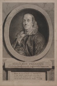 ベンジャミンフランクリン、1779年。 作： Justus Chevillet