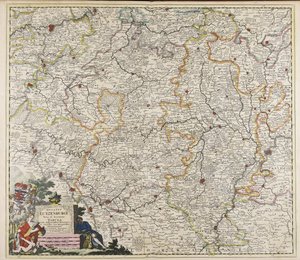 ルッツェンブルグ公国新正確表：隣接州および全州の地域区分付き／ユースティヌム・ダンケルツによる。