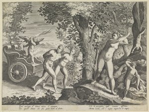 アモールに追われるヌード カスティゴ ダモーレ 愛のさまざまな側面 (シリーズ タイトル) 作： Justus Sadeler (attributed to)