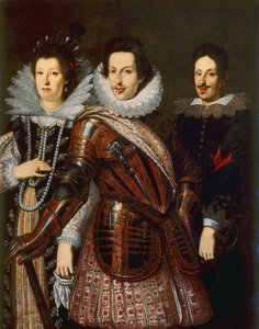 オーストリアのマリーマドレーヌの肖像、コジモIIとフェルディナンドIIデメディチ、1640年頃 作： Justus Sustermans