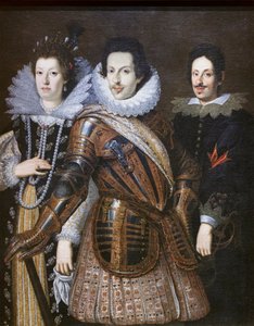 Cosimo II de Medici com sua esposa Maria Madalena da Áustria e seu filho Fernando II