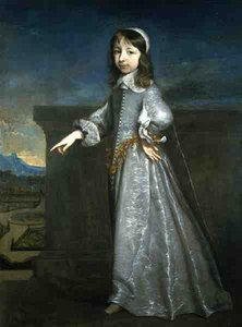 少年時代のオルレアン公爵の肖像（1640年～1701年）（パネルに油彩） 作： Justus van Egmont