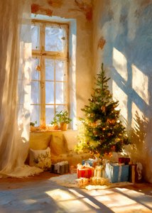 ほっこりとしたクリスマスの朝 作： 