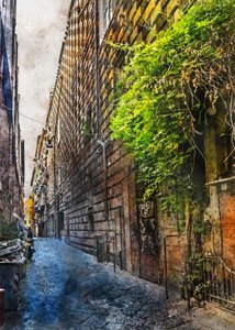 歴史ある石畳の路地