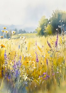 日当たりの良い野の花の草原 作： 