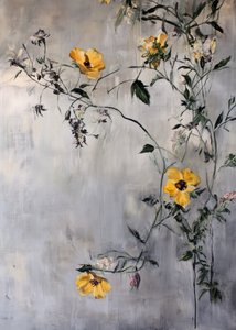 黄色い花々が連なる 作： 