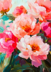 鮮やかな牡丹の花 作： 