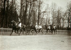20世紀初頭の馬車の中のロシア皇帝ニコラス2世と皇帝アレクサンドラフョードロヴナ
