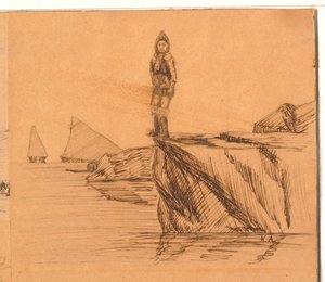 崖の上の女性 作： Kaarale Andreassen