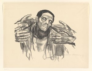 男と 4 つの手 ハーフ・ロシア（原題） 作： Käthe Kollwitz (signed by artist)