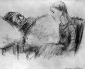病気の母 作： Käthe Kollwitz