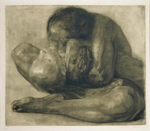 死んだ子供を持つ女性 作： Käthe Kollwitz