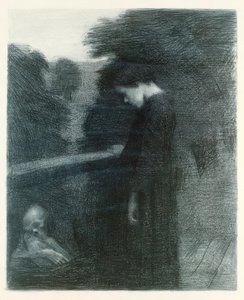 自画像、1923年（木版画、織り紙に触 