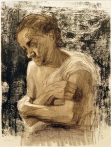 腕を組んだ女性の半身像 作： Käthe Kollwitz