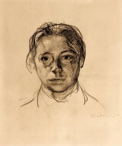 抜け毛のある若々しい自画像 作： Käthe Kollwitz