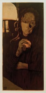 ケーテ・コルヴィッツ、オレンジ色の女性- 1901 作： Käthe Kollwitz