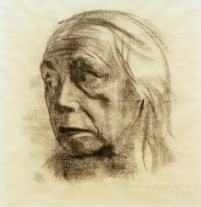左の4分の3表示の自画像 作： Käthe Kollwitz