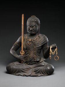 不動明王 13世紀初頭 漆と金と水晶の組み合わせ 作： Kaikei Kaikei